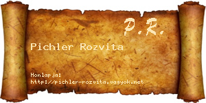 Pichler Rozvita névjegykártya